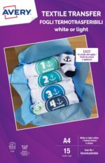 Avery MD1004 210 x 297mm Textile Transfer Paper 15 Sheets