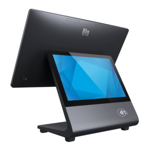 ELO_Pay_Z30_Back-left Elo Pay Z30, 39.6 cm (15,6''), Projected Capacitive, 10 TP, Full HD, RTC, CD, USB, USB-C, poweredUSB, BT, Ethernet, Wi-Fi, NFC, QCS6490, Android, GMS, dark grey - Image 1
